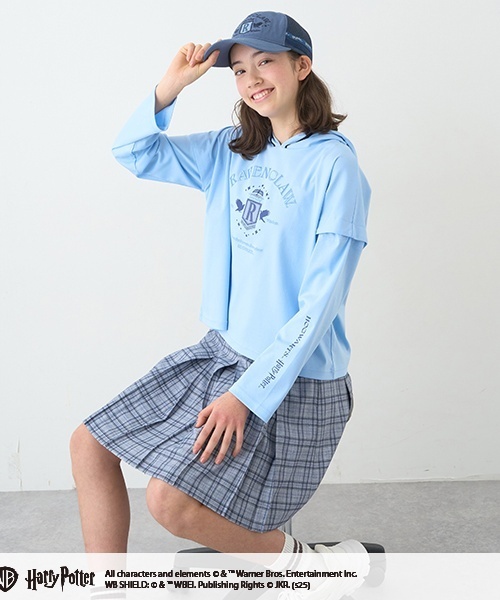 pom ponette junior(ポンポネットジュニア)の「インパン付きビットパーツプリーツスカート(スカート・キッズ・グレー/ブルー系その他2・L:160cm/LL(165cm)/M:150cm/S:140cm)」の13枚目の写真