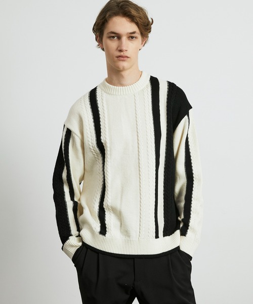 ユナイテッドトウキョウ 22AW ニット セーター F マルチカラー 長袖 UNITED TOKYO（ユナイテッドトウキョウ） セーター ニット ケーブル