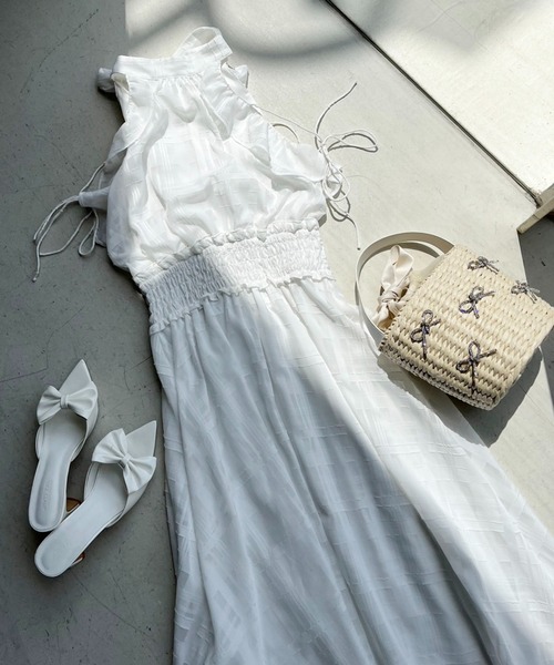 one after another NICE CLAUP(ワンアフターアナザーナイスクラップ)の「キラキラリボンペーパーバッグ(かごバッグ・レディース・アイボリー/ブラック・FREE)」の22枚目の写真