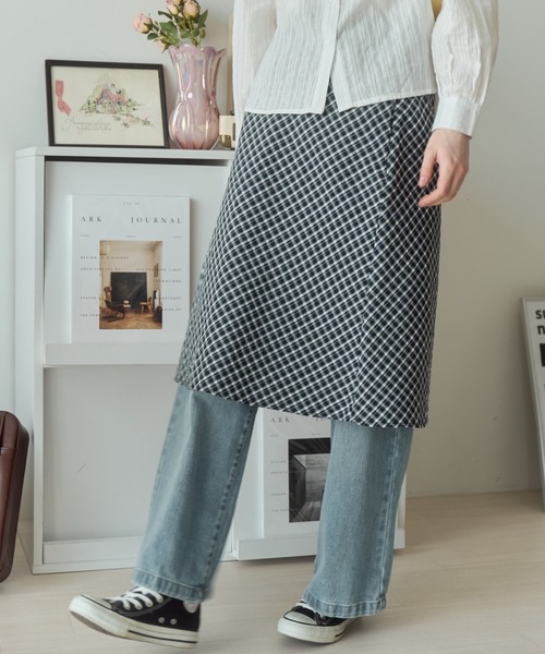 Birthday room(バースデイルーム)の「チェック柄Aラインミディスカート/check Aline midi skirt(スカート・レディース・ライトグリーン/ブラウン/ブラック・FREE)」の15枚目の写真