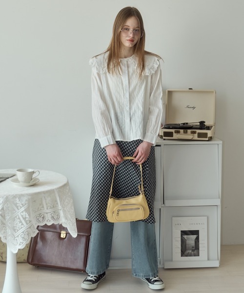 Birthday room(バースデイルーム)の「チェック柄Aラインミディスカート/check Aline midi skirt(スカート・レディース・ライトグリーン/ブラウン/ブラック・FREE)」の10枚目の写真