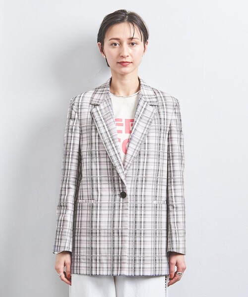 UNITED ARROWS（ユナイテッドアローズ）の「チェック テーラード ジャケット（テーラードジャケット・レディース・ライトグレー・36/38）」の6枚目の写真