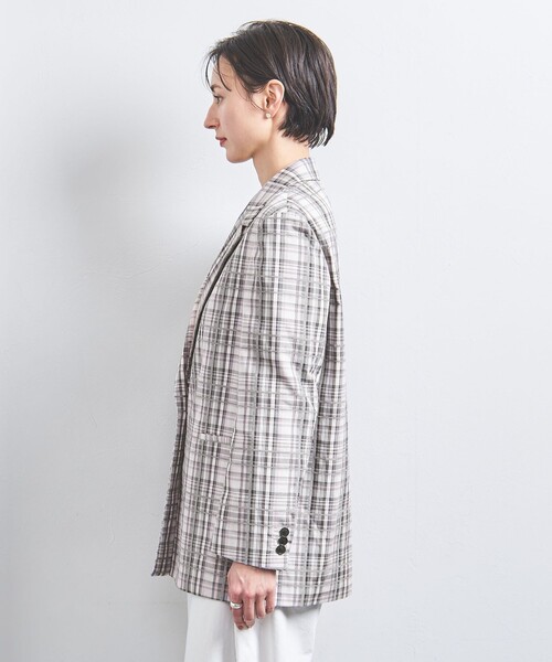 UNITED ARROWS（ユナイテッドアローズ）の「チェック テーラード ジャケット（テーラードジャケット・レディース・ライトグレー・36/38）」の7枚目の写真
