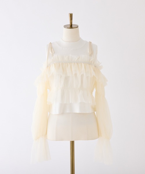 one after another NICE CLAUP(ワンアフターアナザーナイスクラップ)の「ブラウス×ニットアンサンブル(アンサンブル・レディース・ネイビー系/ホワイト系その他/ブルー系その他・FREE)」の12枚目の写真