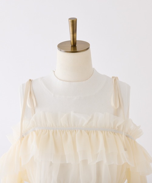 one after another NICE CLAUP(ワンアフターアナザーナイスクラップ)の「ブラウス×ニットアンサンブル(アンサンブル・レディース・ネイビー系/ホワイト系その他/ブルー系その他・FREE)」の15枚目の写真