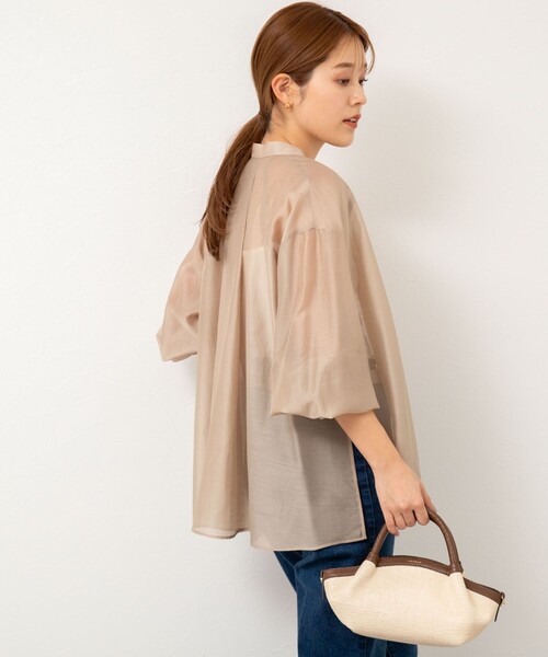 NOLLEY’S(ノーリーズ)の「バンドカラーシアーブラウス(シャツ/ブラウス・レディース・ベージュ/ネイビー/サックスブルー/イエロー・38)」の21枚目の写真