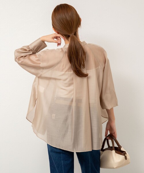 NOLLEY’S(ノーリーズ)の「バンドカラーシアーブラウス(シャツ/ブラウス・レディース・ベージュ/ネイビー/サックスブルー/イエロー・38)」の22枚目の写真