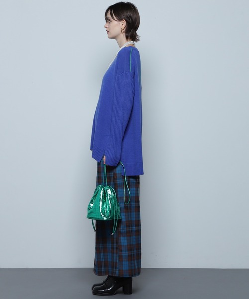 cache cache（カシュ カシュ）の「(cache cache)ソフトメタリッククロコ巾着バッグ（ショルダーバッグ・レディース・グリーン/シルバー・ONE SIZE）」の8枚目の写真