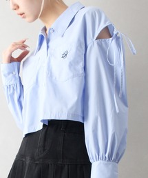 SpRay | 肩リボンクロップドシャツ(シャツ/ブラウス)