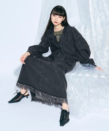 Ezick | 【2025SS】lady mode　shirring　デザインデニムワンピース(ワンピース)