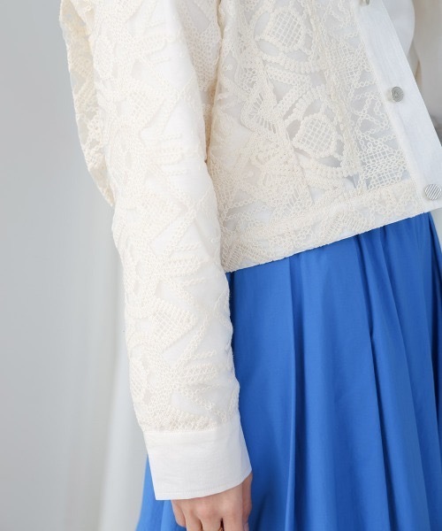 Bou Jeloud（ブージュルード）の「レース ショートGブルゾン（ブルゾン・レディース・ブラック/アイボリー・MEDIUM）」の7枚目の写真