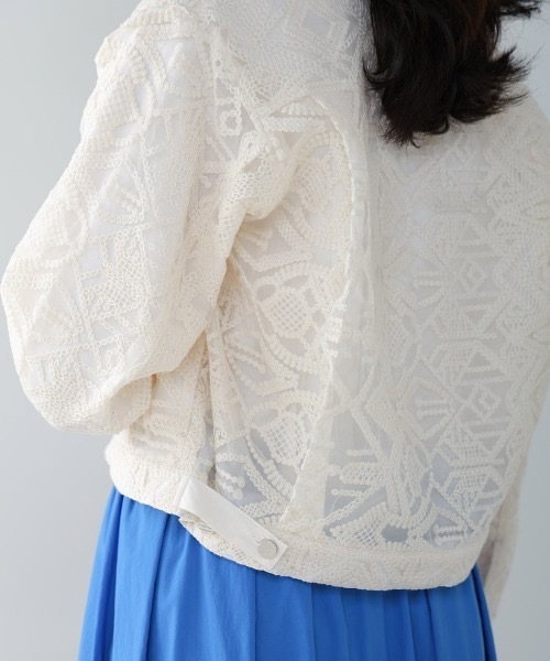 Bou Jeloud（ブージュルード）の「レース ショートGブルゾン（ブルゾン・レディース・ブラック/アイボリー・MEDIUM）」の8枚目の写真