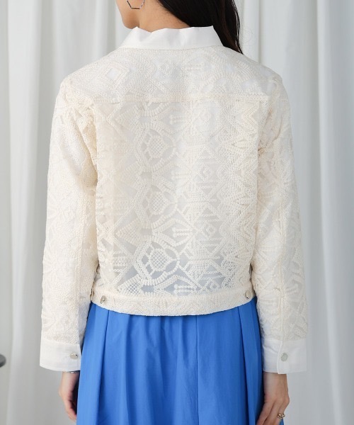 Bou Jeloud（ブージュルード）の「レース ショートGブルゾン（ブルゾン・レディース・ブラック/アイボリー・MEDIUM）」の10枚目の写真