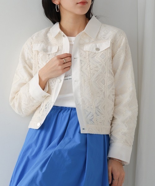 Bou Jeloud（ブージュルード）の「レース ショートGブルゾン（ブルゾン・レディース・ブラック/アイボリー・MEDIUM）」の16枚目の写真