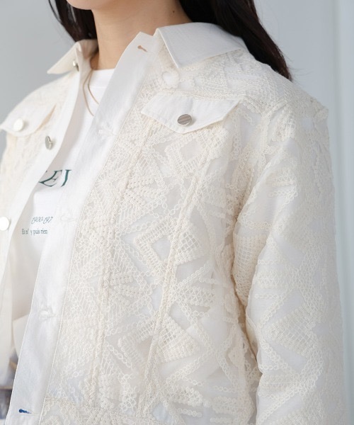 Bou Jeloud（ブージュルード）の「レース ショートGブルゾン（ブルゾン・レディース・ブラック/アイボリー・MEDIUM）」の17枚目の写真