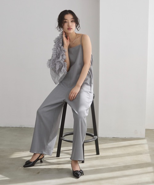 【タグ付き未使用】 Rirefeteオケージョン　ドレス　オールインワン チュールデザインオールインワン - Rire Fete - petirobe