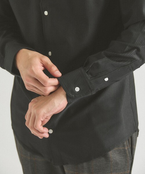 ABAHOUSE GRAY(アバハウスグレイ)の「【ON/OFF兼用】トリコット サッカー 長袖シャツ(シャツ/ブラウス・メンズ・ブルー系その他/ネイビー/ホワイト/ブラック・44/46/48/50)」の15枚目の写真