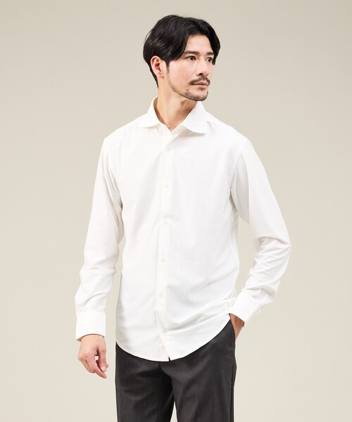 ABAHOUSE GRAY(アバハウスグレイ)の「【ON/OFF兼用】トリコット サッカー 長袖シャツ(シャツ/ブラウス・メンズ・ブルー系その他/ネイビー/ホワイト/ブラック・44/46/48/50)」の13枚目の写真