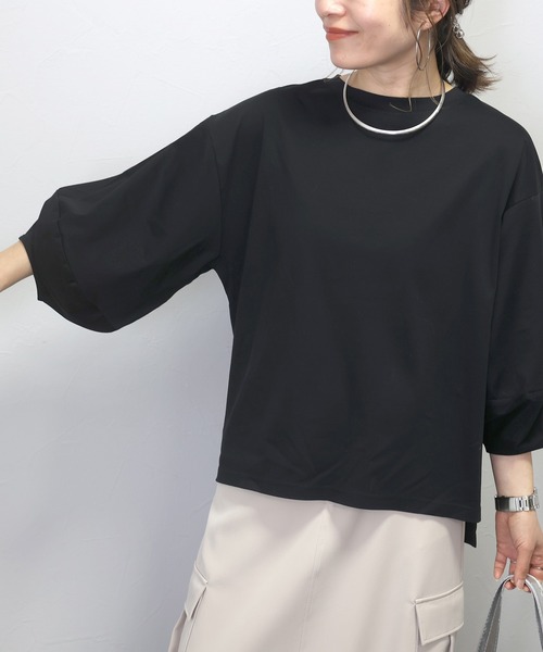 Aletta vita(アレッタビータ)の「シルケットスムースランタンスリーブプルオーバー(Tシャツ/カットソー・レディース・ブルー/オフホワイト/ブラック・FREE)」の21枚目の写真