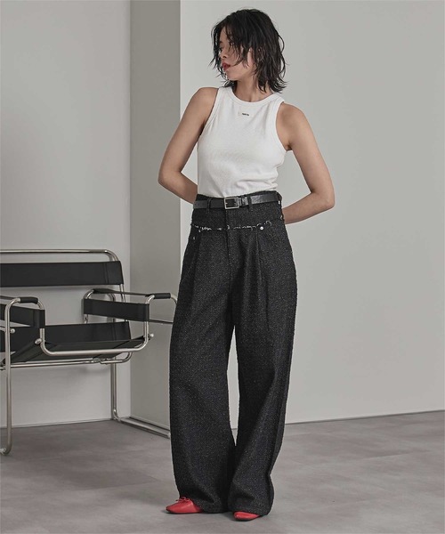 miette（ミエット）の「カップ付きロゴタグアメスリタンク（タンクトップ・レディース・ライトピンク/チャコール/ライトブルー/オフホワイト・FREE）」の5枚目の写真