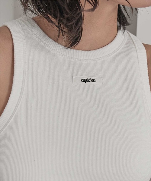 miette（ミエット）の「カップ付きロゴタグアメスリタンク（タンクトップ・レディース・ライトピンク/チャコール/ライトブルー/オフホワイト・FREE）」の7枚目の写真