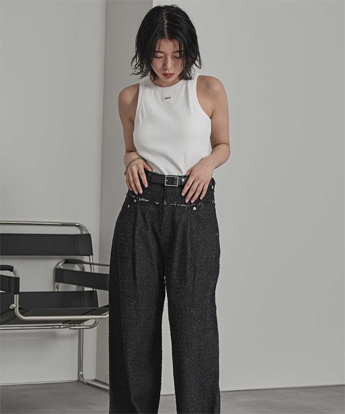 miette（ミエット）の「カップ付きロゴタグアメスリタンク（タンクトップ・レディース・ライトピンク/チャコール/ライトブルー/オフホワイト・FREE）」の9枚目の写真