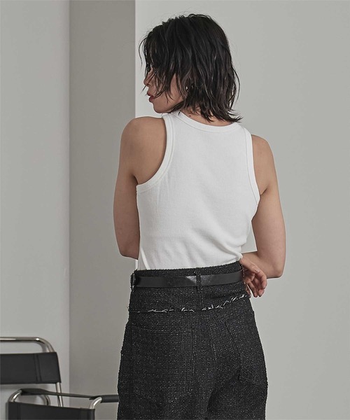 miette（ミエット）の「カップ付きロゴタグアメスリタンク（タンクトップ・レディース・ライトピンク/チャコール/ライトブルー/オフホワイト・FREE）」の10枚目の写真