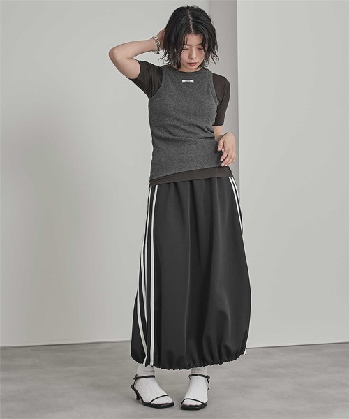 miette（ミエット）の「カップ付きロゴタグアメスリタンク（タンクトップ・レディース・ライトピンク/チャコール/ライトブルー/オフホワイト・FREE）」の12枚目の写真