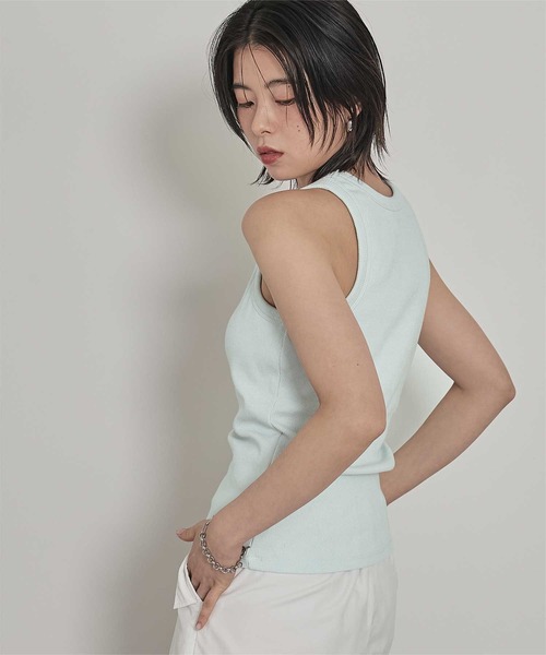 miette（ミエット）の「カップ付きロゴタグアメスリタンク（タンクトップ・レディース・ライトピンク/チャコール/ライトブルー/オフホワイト・FREE）」の21枚目の写真