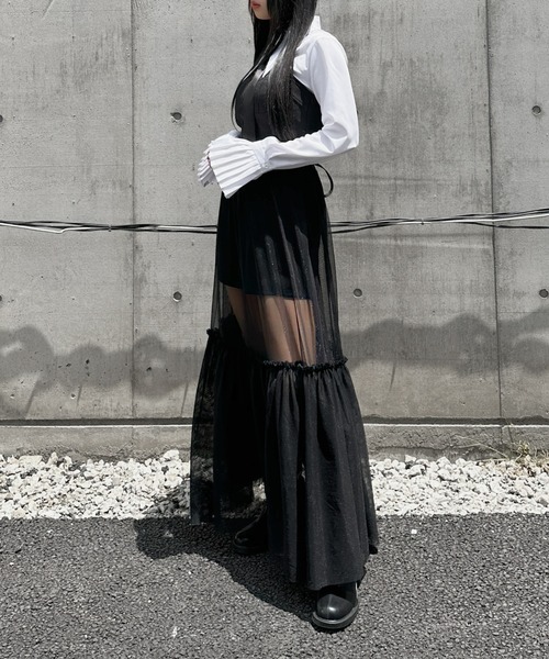 【LVEU.】コルセットチュールワンピース / ワンピース ワンピ ブラック セール】【LVEU.】コルセットチュールワンピース / ワンピース