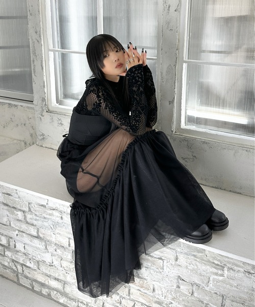 LVEU. コルセットチュールワンピース セール】【LVEU.】コルセットチュールワンピース / ワンピース
