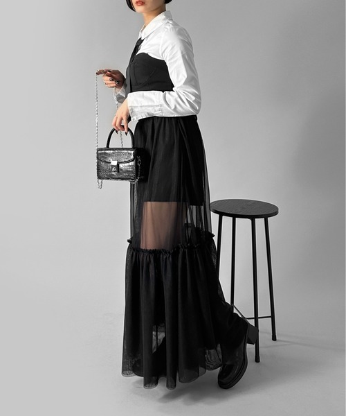 LVEU.】コルセットチュールワンピース / ワンピース ワンピ キャミ