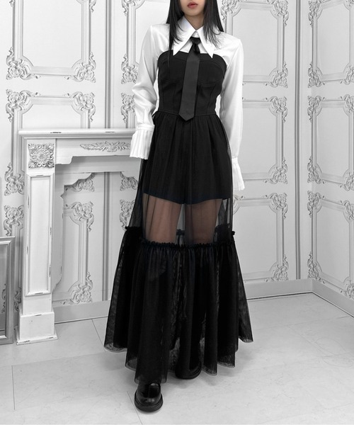 セール】【LVEU.】コルセットチュールワンピース / ワンピース