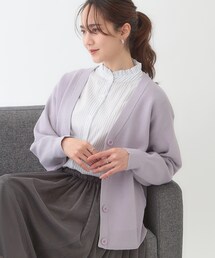SHOO・LA・RUE | 【洗える/S-LL】ドライタッチが心地よい 畦編みVネックカーディガン(カーディガン/ボレロ)