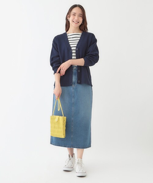 SHOO・LA・RUE(シューラルー)の「【洗える/S-LL】ドライタッチが心地よい 畦編みVネックカーディガン(カーディガン/ボレロ・レディース・ベージュ/パープル/ネイビー/アイボリー・01/02/03/04)」の20枚目の写真