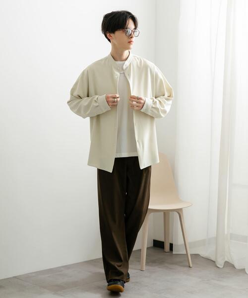 SENSE OF PLACE by URBAN RESEARCH（センスオブプレイスバイアーバンリサーチ）の「『ユニセックス』アムンゼンバンドカラーシャツ（シャツ/ブラウス・メンズ・ライトグレー/チャコールグレー/ライトベージュ・MEDIUM/LARGE）」の22枚目の写真