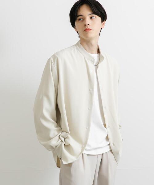 SENSE OF PLACE by URBAN RESEARCH（センスオブプレイスバイアーバンリサーチ）の「『ユニセックス』アムンゼンバンドカラーシャツ（シャツ/ブラウス・メンズ・ライトグレー/チャコールグレー/ライトベージュ・MEDIUM/LARGE）」の19枚目の写真