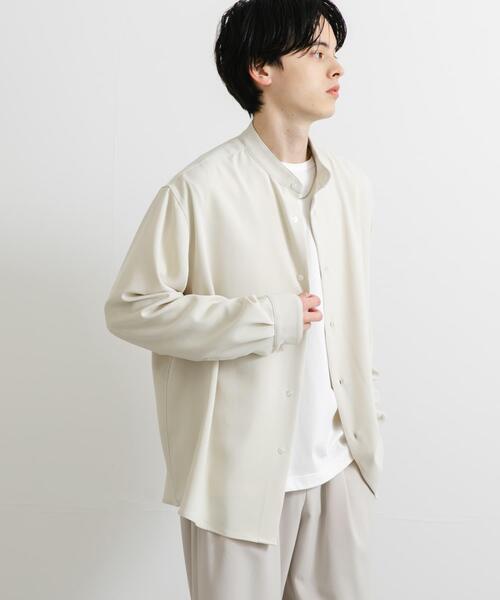 SENSE OF PLACE by URBAN RESEARCH（センスオブプレイスバイアーバンリサーチ）の「『ユニセックス』アムンゼンバンドカラーシャツ（シャツ/ブラウス・メンズ・ライトグレー/チャコールグレー/ライトベージュ・MEDIUM/LARGE）」の18枚目の写真