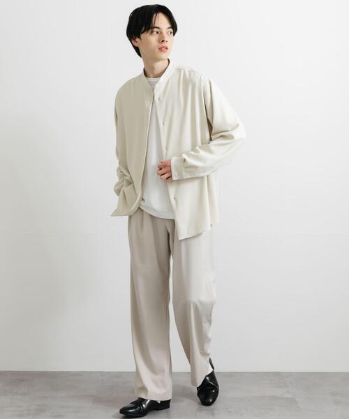 SENSE OF PLACE by URBAN RESEARCH（センスオブプレイスバイアーバンリサーチ）の「『ユニセックス』アムンゼンバンドカラーシャツ（シャツ/ブラウス・メンズ・ライトグレー/チャコールグレー/ライトベージュ・MEDIUM/LARGE）」の17枚目の写真
