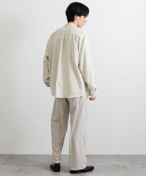 SENSE OF PLACE by URBAN RESEARCH（センスオブプレイスバイアーバンリサーチ）の「『ユニセックス』アムンゼンバンドカラーシャツ（シャツ/ブラウス・メンズ・ライトグレー/チャコールグレー/ライトベージュ・MEDIUM/LARGE）」の16枚目の写真
