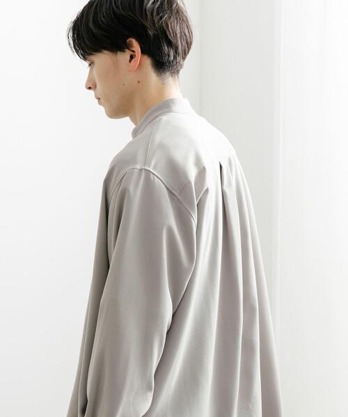 SENSE OF PLACE by URBAN RESEARCH（センスオブプレイスバイアーバンリサーチ）の「『ユニセックス』アムンゼンバンドカラーシャツ（シャツ/ブラウス・メンズ・ライトグレー/チャコールグレー/ライトベージュ・MEDIUM/LARGE）」の4枚目の写真