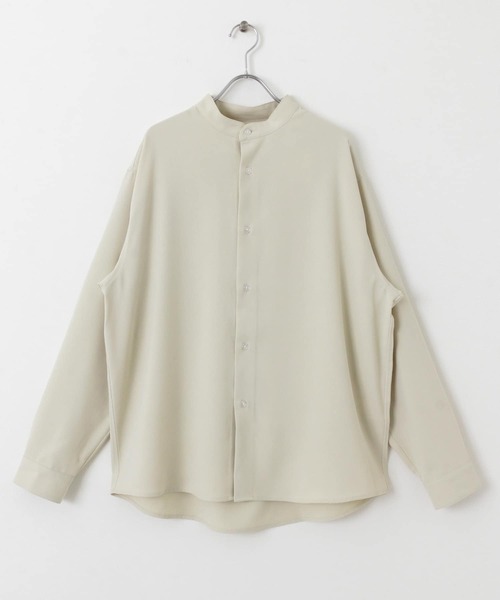 SENSE OF PLACE by URBAN RESEARCH（センスオブプレイスバイアーバンリサーチ）の「『ユニセックス』アムンゼンバンドカラーシャツ（シャツ/ブラウス・メンズ・ライトグレー/チャコールグレー/ライトベージュ・MEDIUM/LARGE）」の20枚目の写真