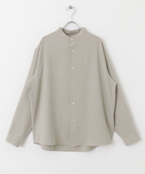 SENSE OF PLACE by URBAN RESEARCH（センスオブプレイスバイアーバンリサーチ）の「『ユニセックス』アムンゼンバンドカラーシャツ（シャツ/ブラウス・メンズ・ライトグレー/チャコールグレー/ライトベージュ・MEDIUM/LARGE）」の5枚目の写真