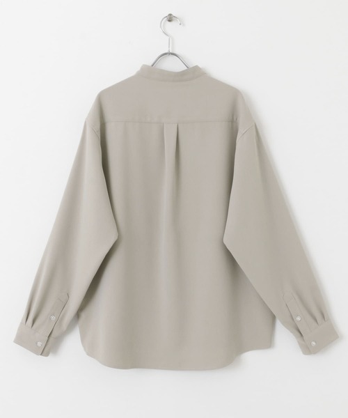 SENSE OF PLACE by URBAN RESEARCH（センスオブプレイスバイアーバンリサーチ）の「『ユニセックス』アムンゼンバンドカラーシャツ（シャツ/ブラウス・メンズ・ライトグレー/チャコールグレー/ライトベージュ・MEDIUM/LARGE）」の6枚目の写真