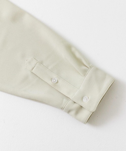 SENSE OF PLACE by URBAN RESEARCH（センスオブプレイスバイアーバンリサーチ）の「『ユニセックス』アムンゼンバンドカラーシャツ（シャツ/ブラウス・メンズ・ライトグレー/チャコールグレー/ライトベージュ・MEDIUM/LARGE）」の8枚目の写真