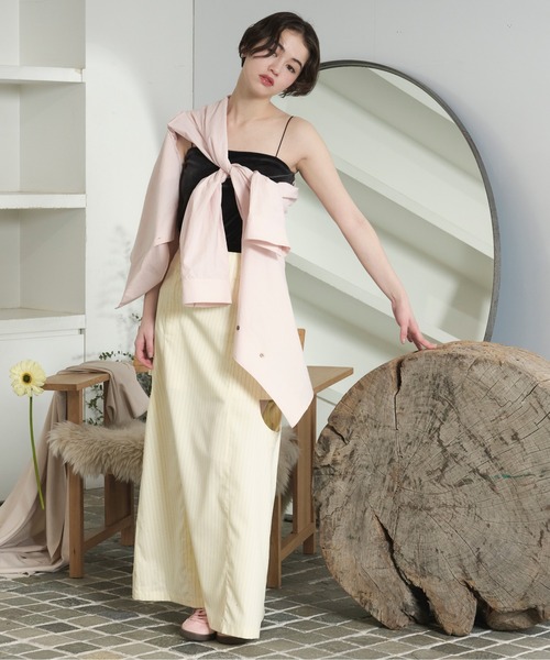 loin nuit（ロワンニュイ）の「side open design skirt / サイドオープンデザインスカート（スカート・レディース・アイボリー/ネイビー・FREE）」の19枚目の写真