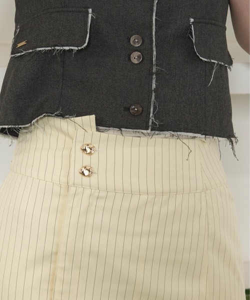 loin nuit（ロワンニュイ）の「side open design skirt / サイドオープンデザインスカート（スカート・レディース・アイボリー/ネイビー・FREE）」の6枚目の写真