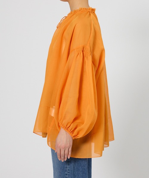 BABYLONE（バビロン）の「2WAYオーガンジーブラウス（シャツ/ブラウス・レディース・ベージュ/バーガンディー/オレンジ・フリー）」の5枚目の写真