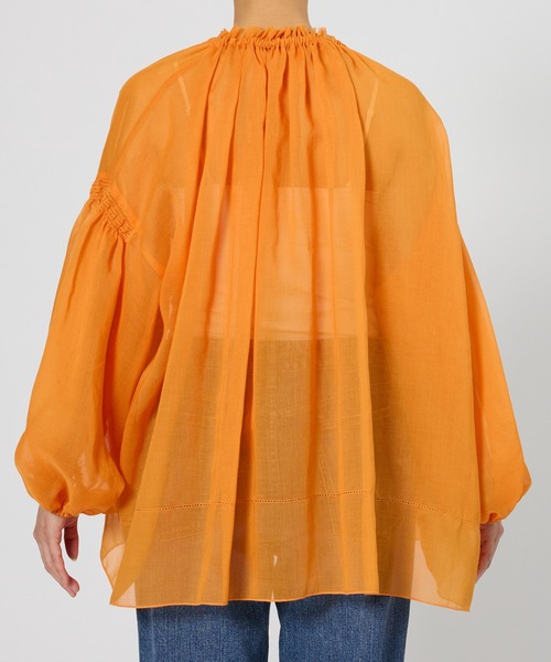 BABYLONE（バビロン）の「2WAYオーガンジーブラウス（シャツ/ブラウス・レディース・ベージュ/バーガンディー/オレンジ・フリー）」の6枚目の写真