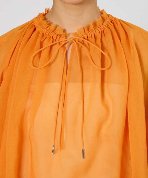BABYLONE（バビロン）の「2WAYオーガンジーブラウス（シャツ/ブラウス・レディース・ベージュ/バーガンディー/オレンジ・フリー）」の9枚目の写真